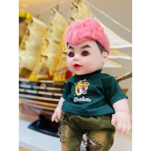 BÚP BÊ BÉ TRAI 12 INCH TRANG ĐIỂM GẮN TÓC TẶNG KÈM QUẦN ÁO