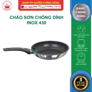 Chảo chống dính 3 đáy inox 430 Fivestar Standard (20cm) , dùng được bếp từ , hồng ngoại , gas