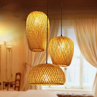 Đèn lồng 2 lớp đèn mây tre nan trang trí nhà cửa hoặc quán cafe