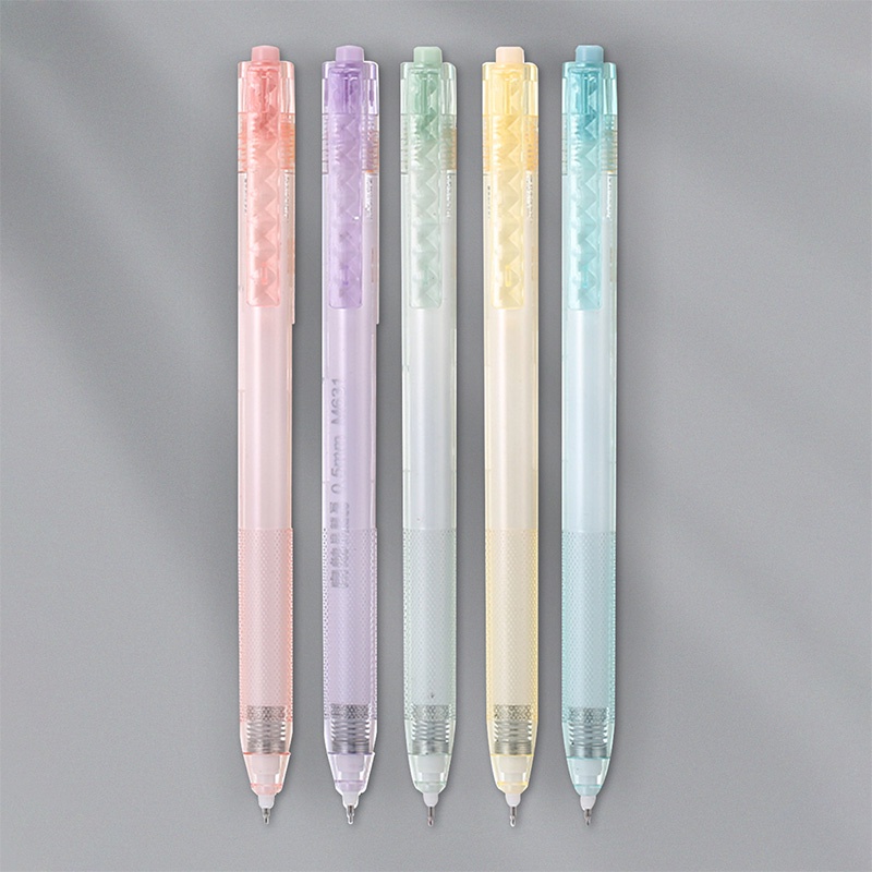 Set 5 Bút Mực Gel Ngòi Bút 0.5mm Có Thể Thu Gọn Màu Đen