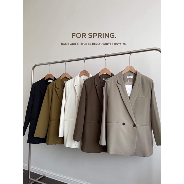 390 ÁO BLAZER 2 CÚC NGANG DÀI TAY