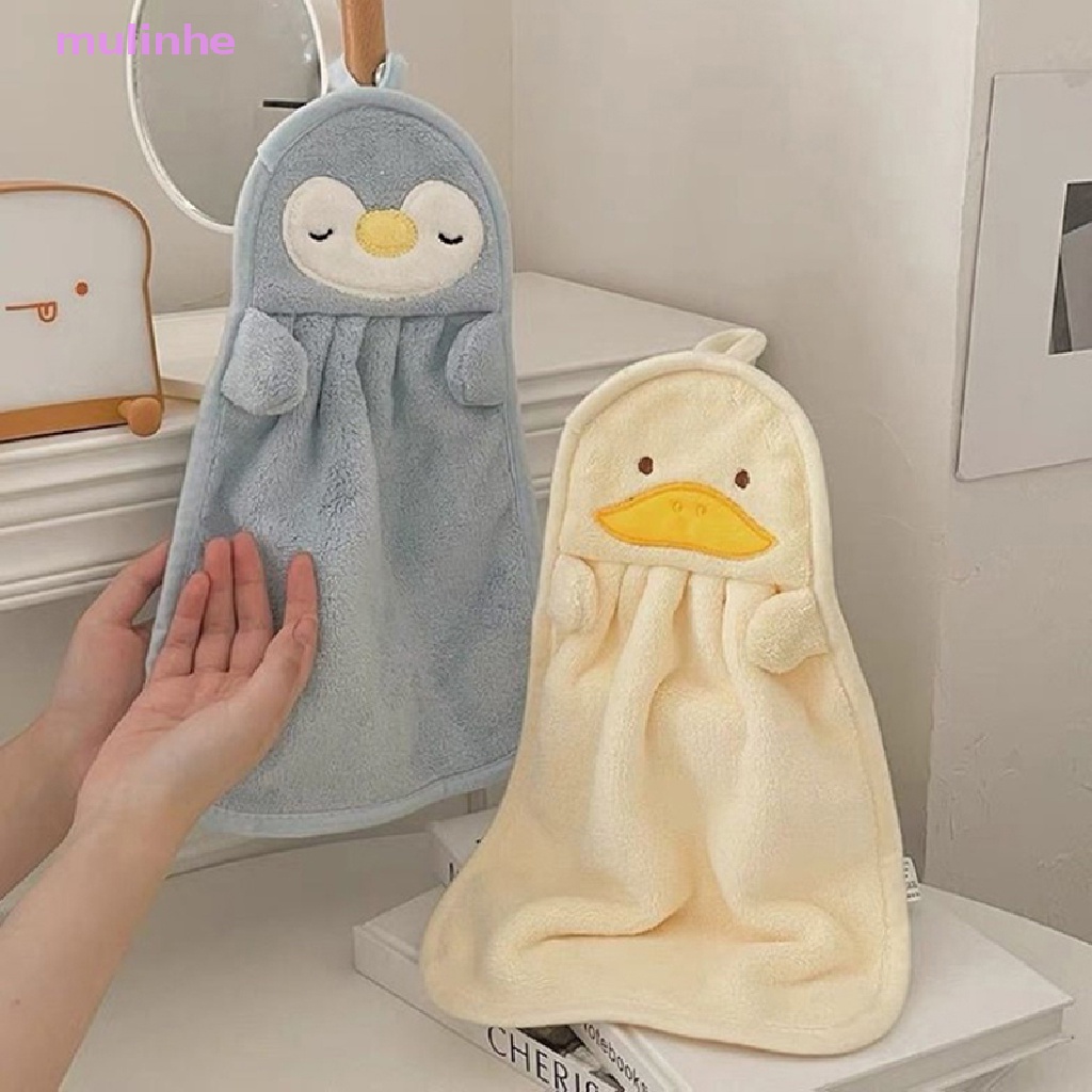 1 Khăn Lau Tay Treo Tường Bằng Vải Lông Cừu San Hô Thấm Hút Tốt In Họa Tiết Hoạt Hình Đáng Yêu Cho Bé