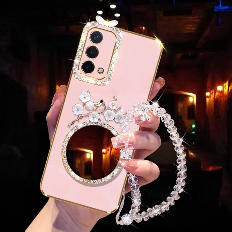 Ốp Điện Thoại Mềm Tráng Gương Họa Tiết Hoa Cho OPPO Reno 8 Pro 5G 8t 8z 7z 7 6 4G 6z