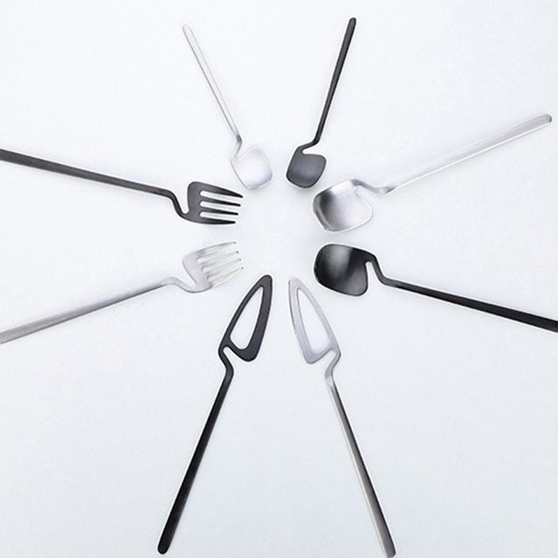 Set 16 Dụng Cụ Ăn Uống Bằng Thép Không Gỉ 304 Cao Cấp Đen