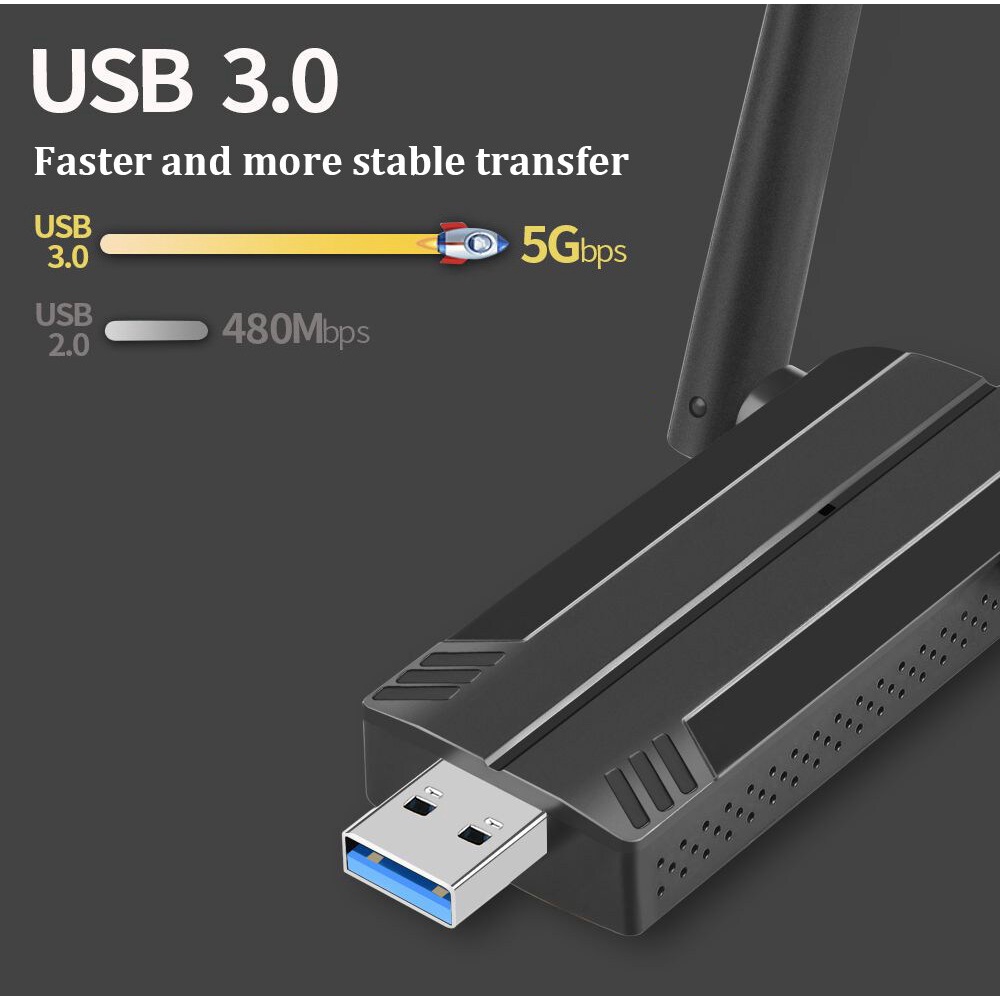Usb Phát WiFi 6 1800Mbps Chơi Game 2.4G 5Ghz USB 3.0 Cho Windows 10 11