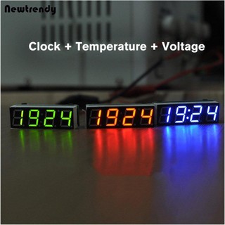 [0202]  3 In 1 Digital LED Time Clock Temperature Voltage Module Voltmeter For Car