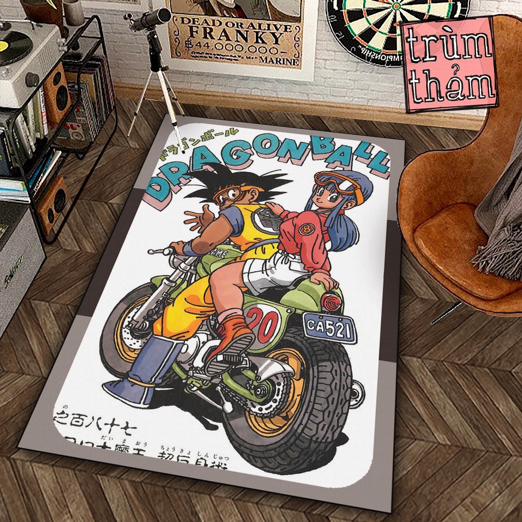 Thảm Trang Trí Jmcase Son Goku Mô Tô Vintage Dragon Ball Anime X Decor Phòng Ngủ Phòng Khách Văn Phòng