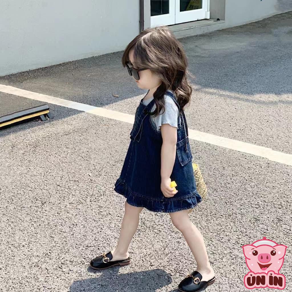 Combo váy bò và áo cho bé gái, Váy yếm chất jeans đẹp dễ phối đồ đủ size từ 2-8 tuổi mẫu mới nhất SETVB