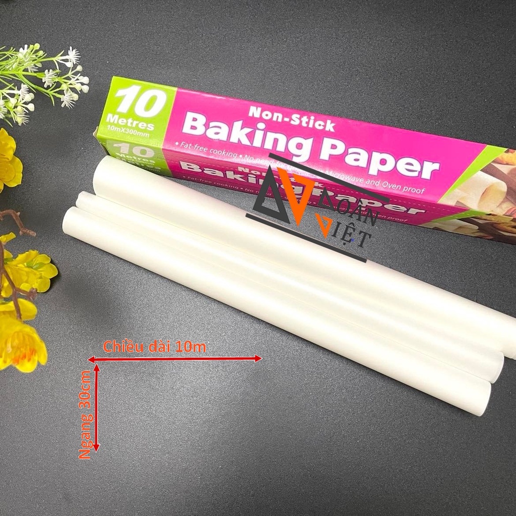 Giấy nến báo Baking PaPer lót xửng hấp, nồi chiên không dầu 30cm x10m. ĐTBX