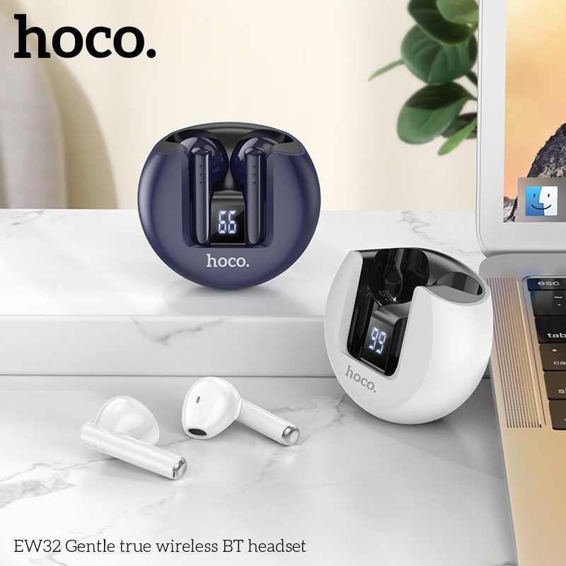 Tai nghe Bluetooth TWS Hoco EW32 V5.3, pin 4H, Dock có LCD báo pin - Hãng phân phối