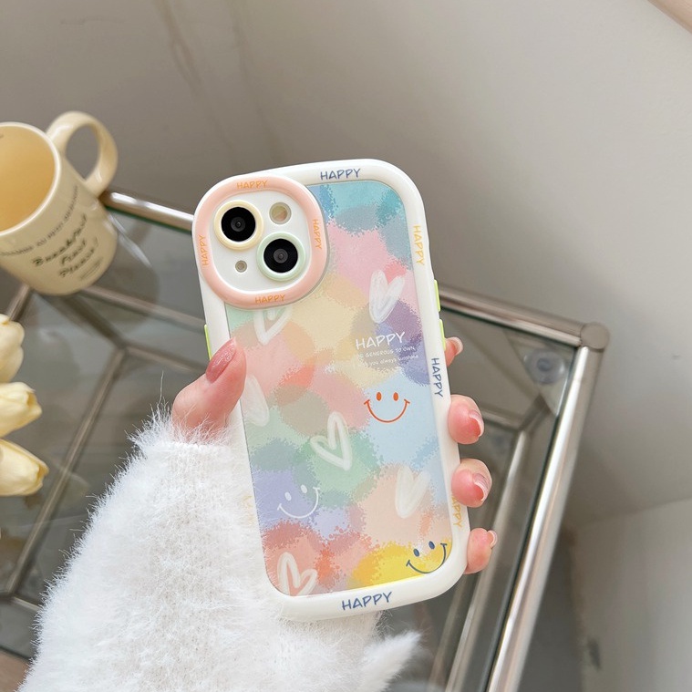 Ốp Điện Thoại Mềm Họa Tiết Cầu Vồng Dễ Thương Cho iPhone 11 12 13 14 Pro Max 14 Plus shin case