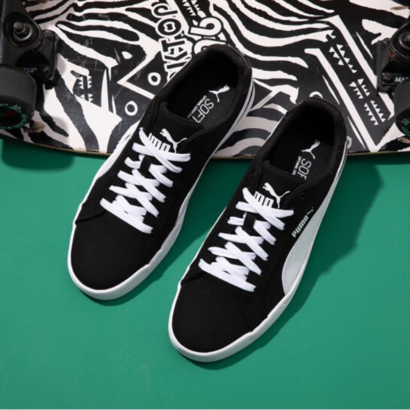 Giày Sneaker Puma Smash Vulc Black Canvas  | PiuPiu Authentic