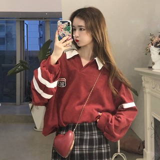 ORDER _áo sweater cổ polo ulzzang oversize