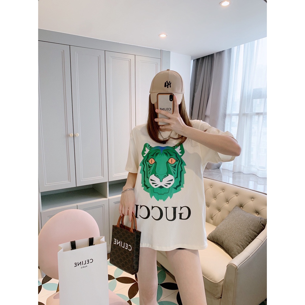 Hàng order xuất dư ***Gucci Áo thun đầu hổ lớn màu xanh lá cây