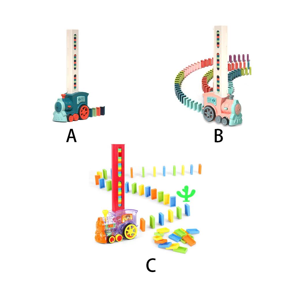Bộ Đồ Chơi Xe Lửa Domino Bằng Nhựa Nhiều Màu Sắc Có Âm Thanh Giáo Dục Cho Bé Trai