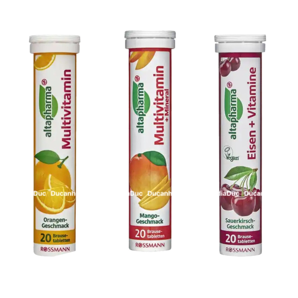 (Nội địa Đức) Viên sủi Altapharma Multivitamin+Mineral 20v bổ sung vitamin và khoáng chất tổng hợp, không đường