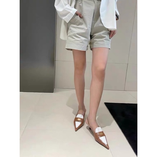 Giày Slingback cao 4cm mũi nhọn trendy cao cấp