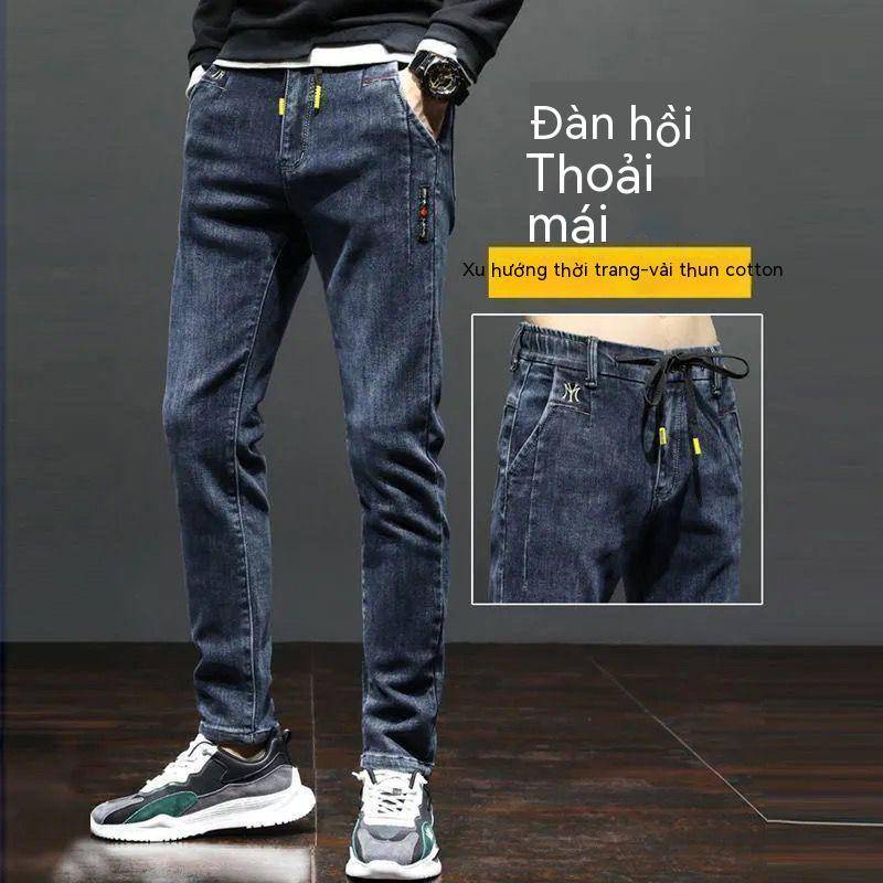 Quần Jean Dài Lưng Thun Co Giãn Tốt Kiểu Hàn Quốc Thời Trang Xuân Thu Cho Nam  B-53554448