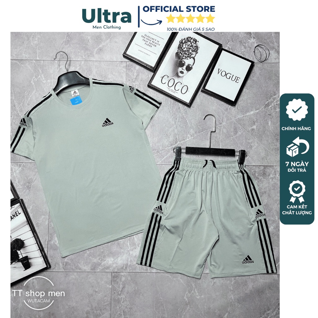 Đồ bộ thể thao nam cao cấp Hàng Hiệu Ultra Men UM18 Set quần áo nam mùa hè thun lạnh hàng xịn chuẩn phom bền đẹp 2023