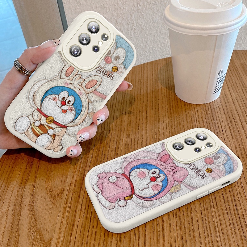 Ốp Điện Thoại Da PU Silicon Mềm Chống Sốc Hình Doraemon Cho Samsung Galaxy S22 Ultra 5G