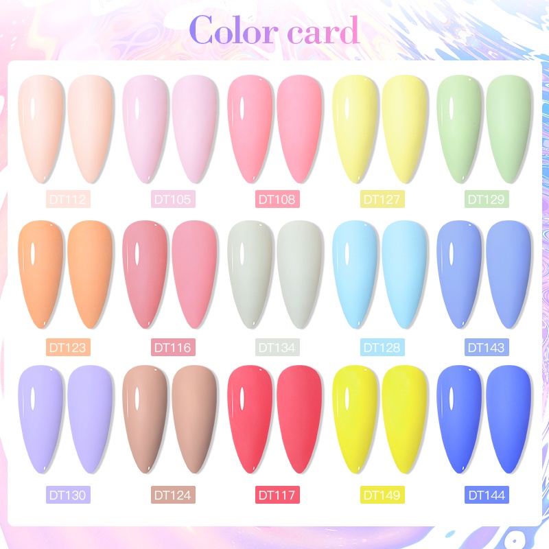 Gel Sơn Móng Tay MTSSII MEET ACROSS Sấy Khô UV LED Bán Vĩnh Viễn Màu Trơn Macaron Tùy Chọn 7ml