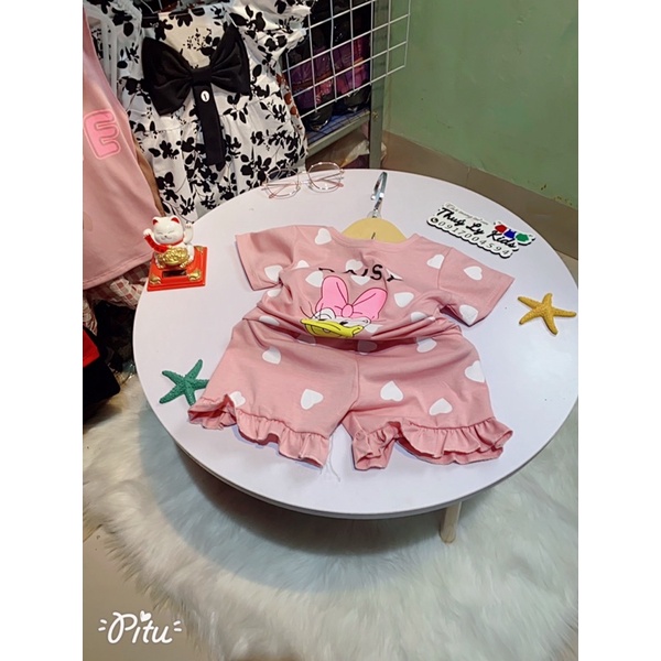 Set bộ cộc tay cho bé gái mẫu vịt DONA, chất cotton mềm mịn, thoáng mát, thấm hút mồ hôi siêu tốt