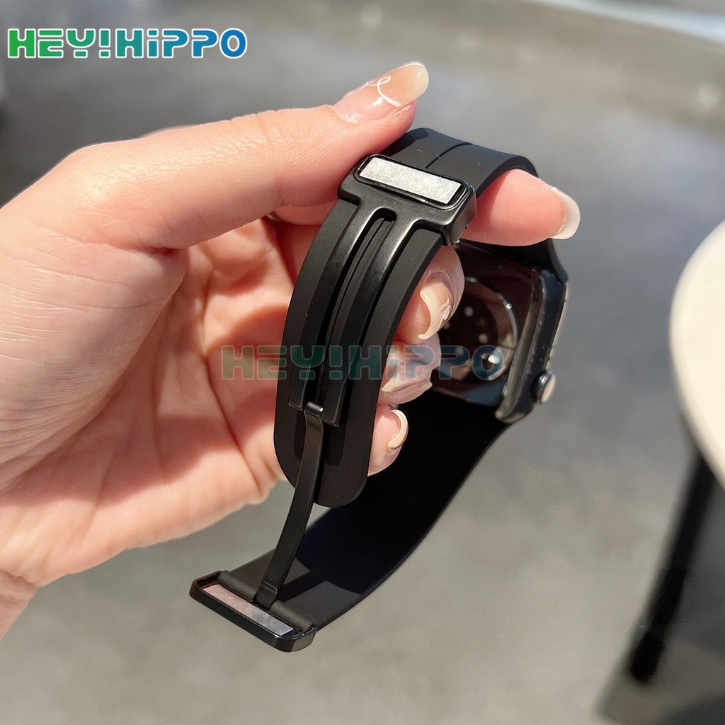 Dây Đeo silicone Khóa Nam Châm Cho iwatch ultra 49mm 8 7 se 6 5 4 3 45mm 41mm 40mm 44mm 42mm 38mm