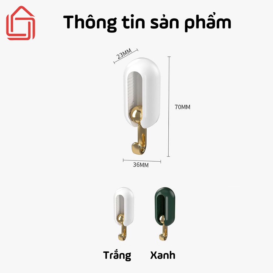 Móc dán tường chịu lực xoay 360 độ, Miếng dán treo tường siêu dính phong cách sang trọng, treo chìa khoá, treo đa năng