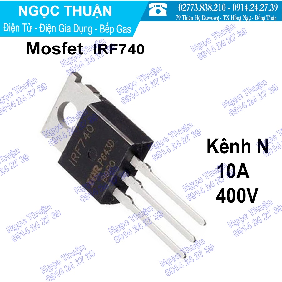 Mosfet IRF740 KÊNH N  10A 400V