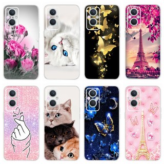 Ốp Điện Thoại TPU Dẻo Họa Tiết Chú Mèo & Hoa Xinh Xắn Cho OPPO Reno 8z Reno8 5G CPH2359 CPH2457 Reno8 Z 8z