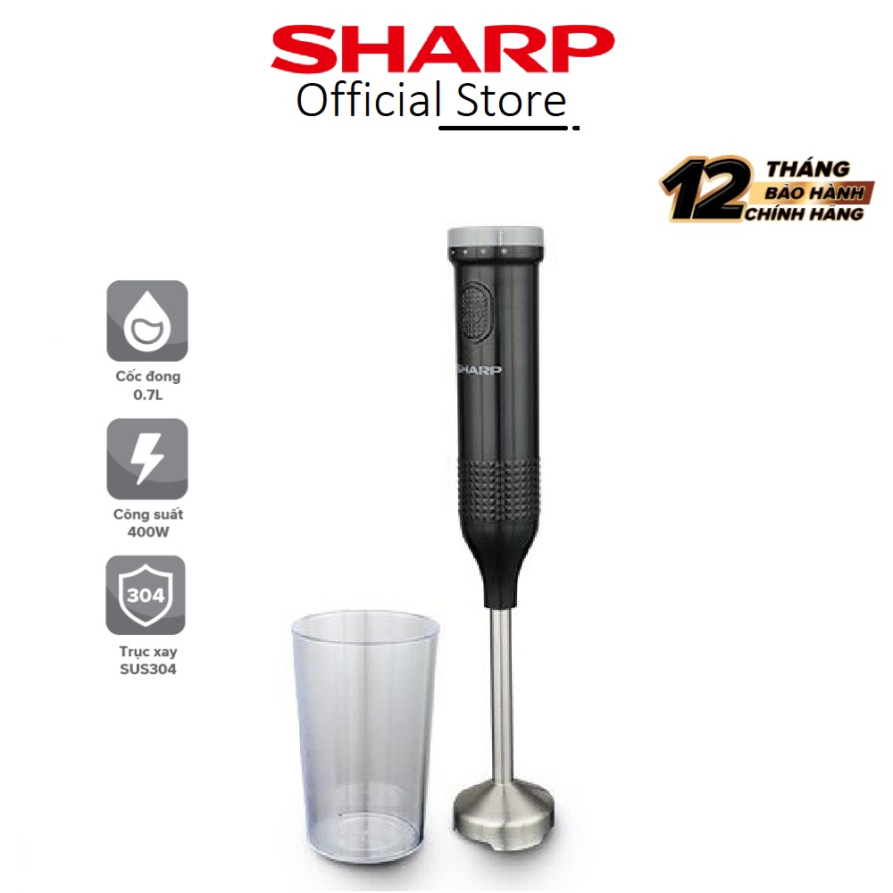 Máy xay sinh tố cầm tay Sharp EM-H074SV-BK 0.7 Lít - Bảo hành chính hãng