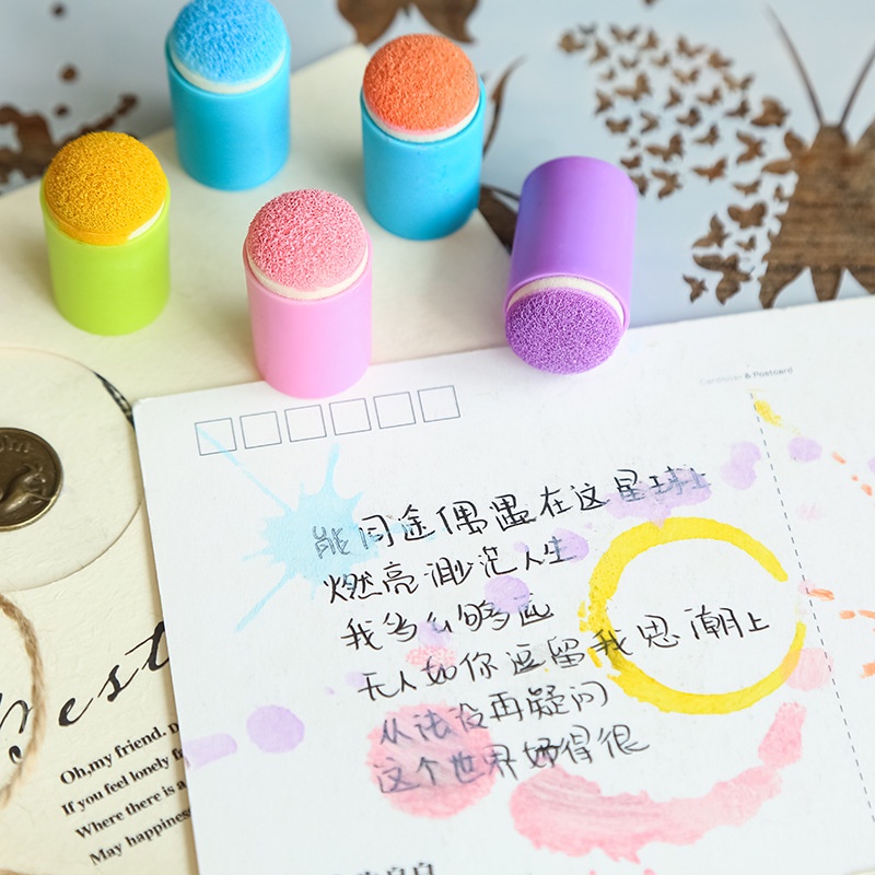 Ruixiang Mút Xốp In Dấu Vân Tay Nhuộm Màu DIY