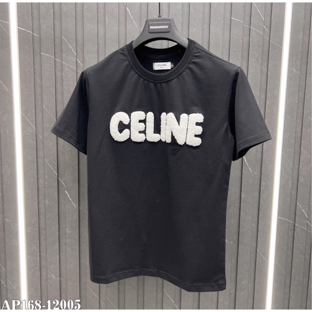 Áo Phông Celine Chất Liệu Cotton Co Gian 4 Chiều , Logo Celine Nổi Cao Cấp Nam Nữ