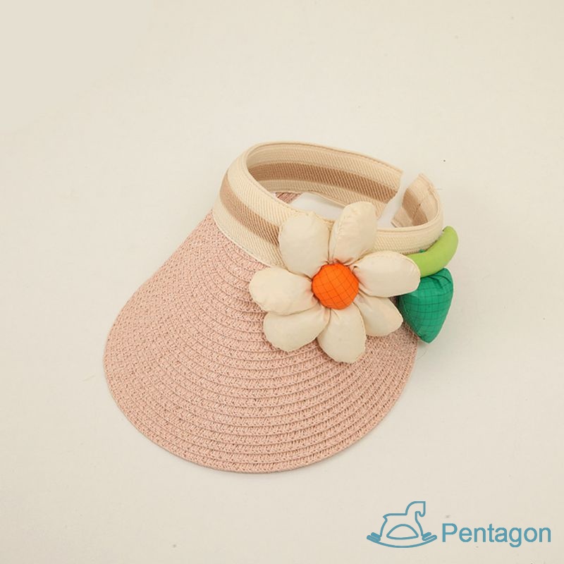 Mũ Chống Nắng Mùa Hè Vành Rộng Hở Chóp Thoáng Khí Dễ Thương Cho Bé Gái