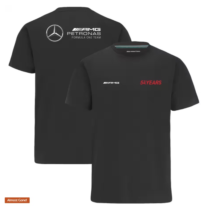 Bộ Quần Áo Đua Xe F1 + Áo Thun Tay Ngắn In Logo Mercedes Benz Team F1 Thời Trang Mùa Hè 2023