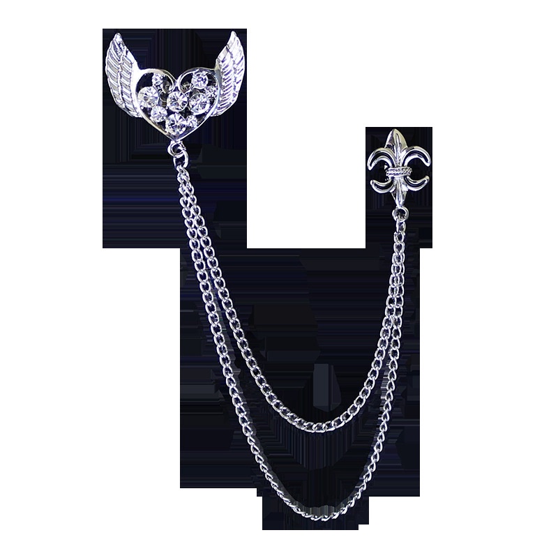 Ghim cài áo EFAN hình đôi cánh thiên thần bằng kim loại thời trang cho nam nữ