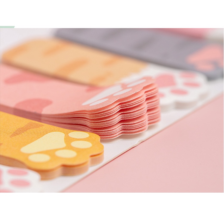 Set 120 Tấm Hình Dấu Chân Mèo Dễ Thương Ghi Chú Đánh Dấu Trang Sách Tiện Dụng