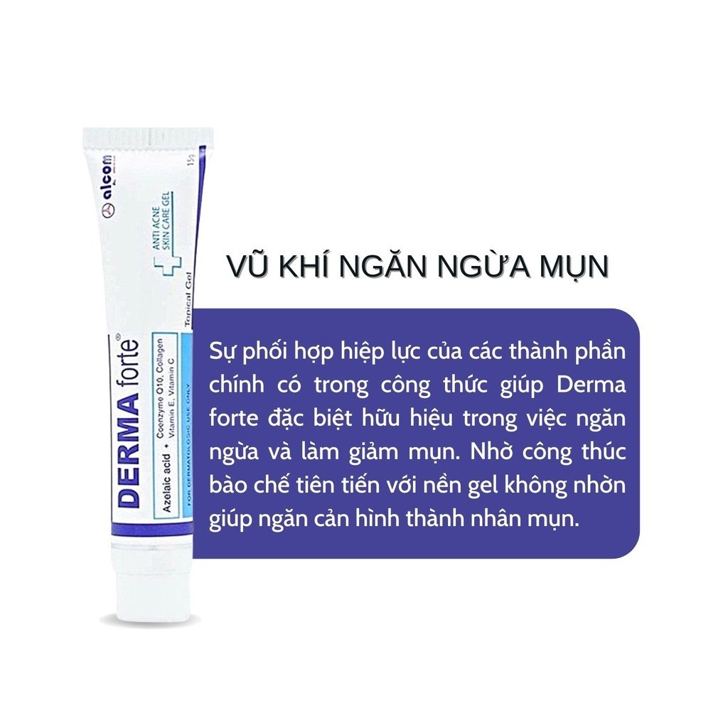 Gel Giảm Mụn, Thâm Sẹo Và Dưỡng Da Gamma DERMA FORTE Gel 15g