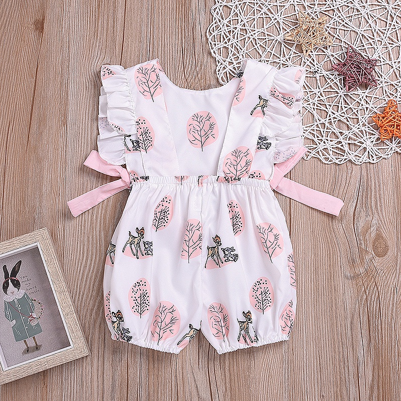 Áo Liền Quần Sát Nách In Hoạt Hình Dễ Thương Thời Trang Mùa Hè Cho Bé Gái