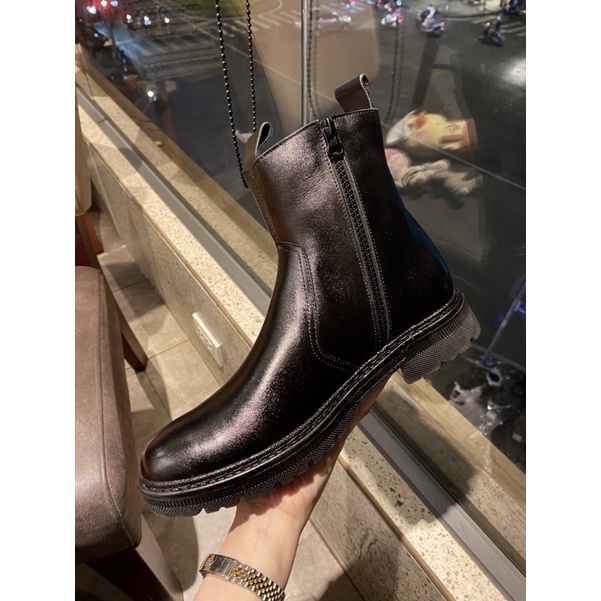 Giày nam chelsea boot cao cổ da bò thật TEFOSS HT605 khoá Zip,đế khâu cao 5cm, size 38-45