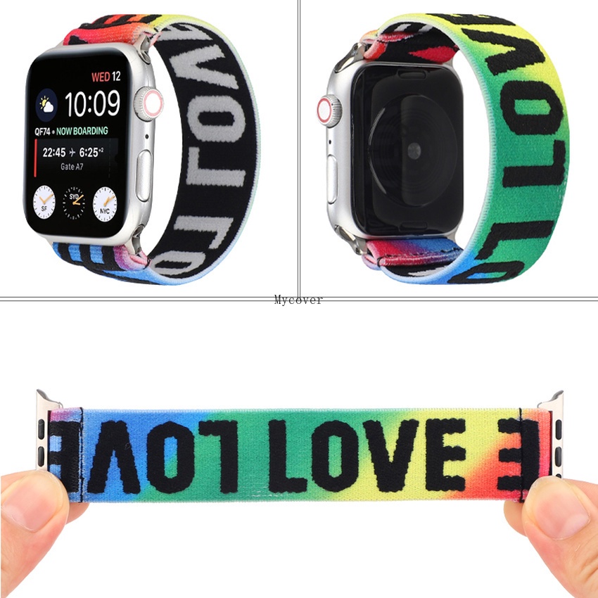 Dây Đeo Đồng Hồ Thông Minh Co Giãn Kích Thước 49mm 45mm 41mm 44mm 40mm 42mm 38mm Ultra 8 7 6 SE 5 4 3 2 1