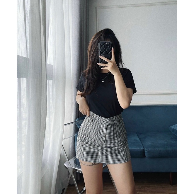 A16-Áo thun tăm cổ tròn tay ngắn dáng body Sammivnxk☘️Freeship