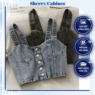 Áo croptop corset bò hai dây cách điệu phong cách cá tính sexy