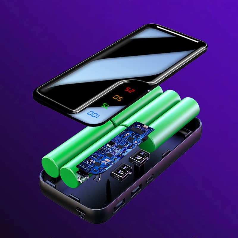 Pin Sạc Dự Phòng 100000Pin Sạc Dự Phòng Không Dây Dung Tích Lớn Có 2 Dây Cáp