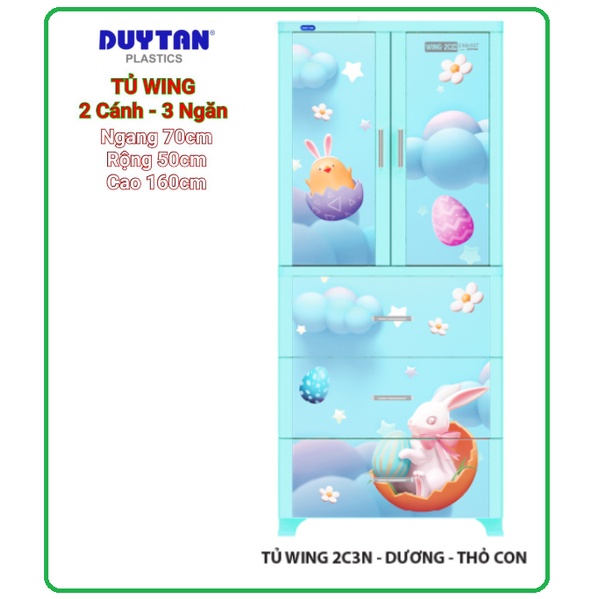 Tủ nhựa Duy Tân Wing 2c-3n ( MÀU MỚI 2022 ) (NHẬN GIAO HỎA TỐC TP.HCM, XIN LIÊN HỆ SHOP)