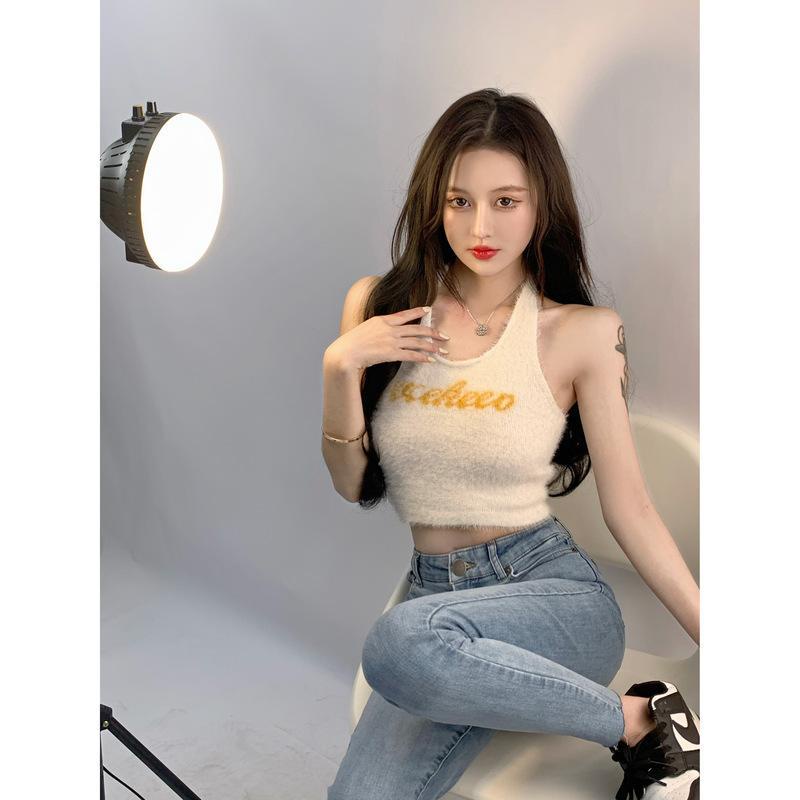 COZOK Áo Không Tay In Chữ Thời Trang Quyến Rũ Cho Nữ