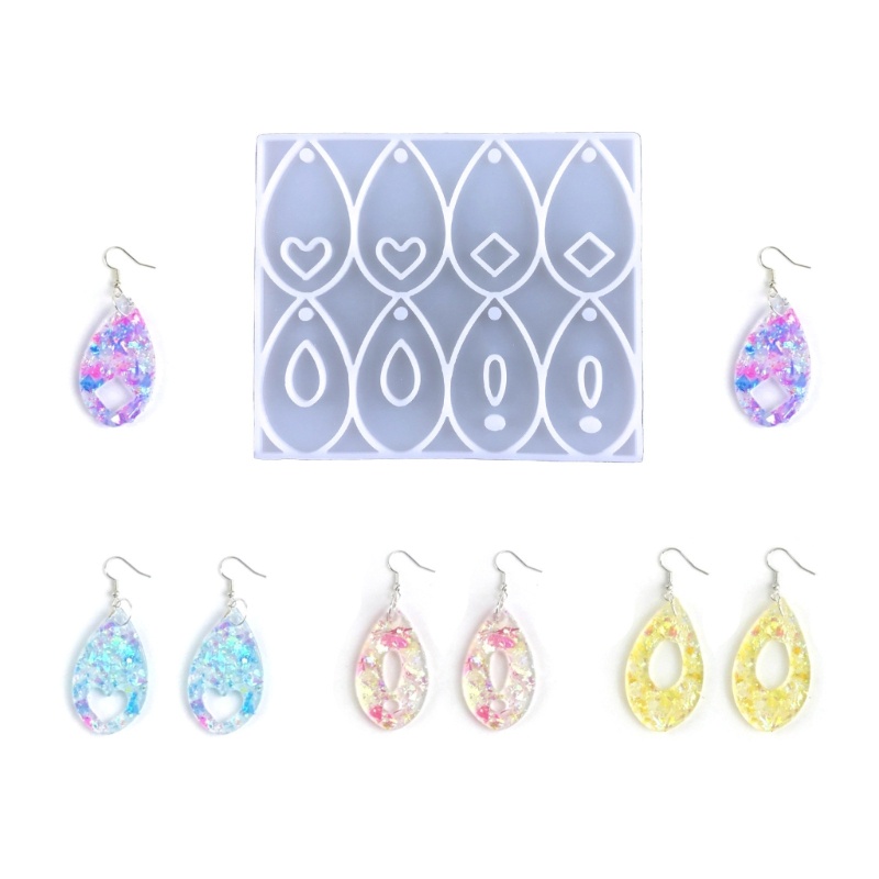 Khuôn Silicone Làm Móc Khóa DIY Hình Giọt Nước Độc Đáo