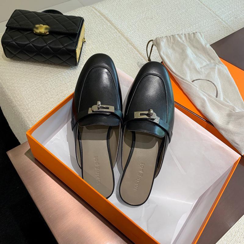 Dép Muller Mũi Tròn Đế Bằng Thiết Kế Mới Thời Trang Xuân Thu 2023 Cho Nữ