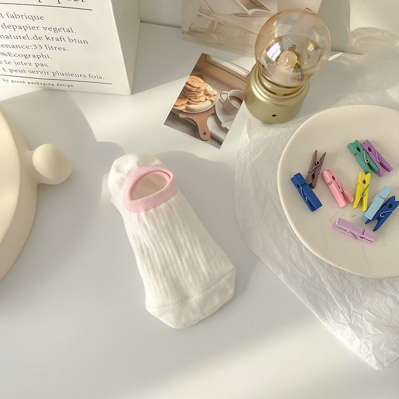 Vớ Thuyền Mỏng Kẻ Sọc Dọc Màu Sắc Kẹo Ngọt Phong Cách Nhật Bản Thời Trang Xuân Hè Cho Nữ