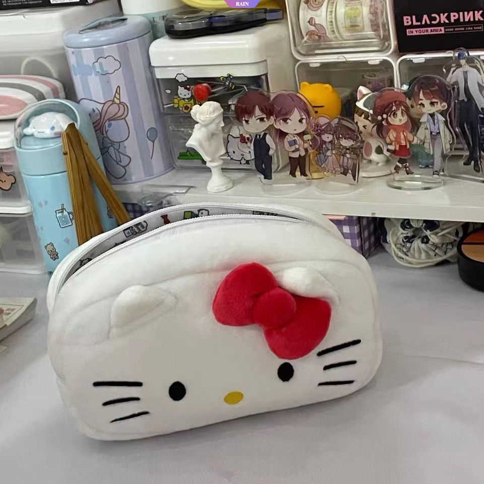 Túi Đựng Bút Chì / Đồ Trang Điểm Bằng Vải Bông Hình Sanrio Hello Kitty Hoạt Hình My Melody Sức Chứa Lớn Làm Quà Tặng Cho Trẻ Em